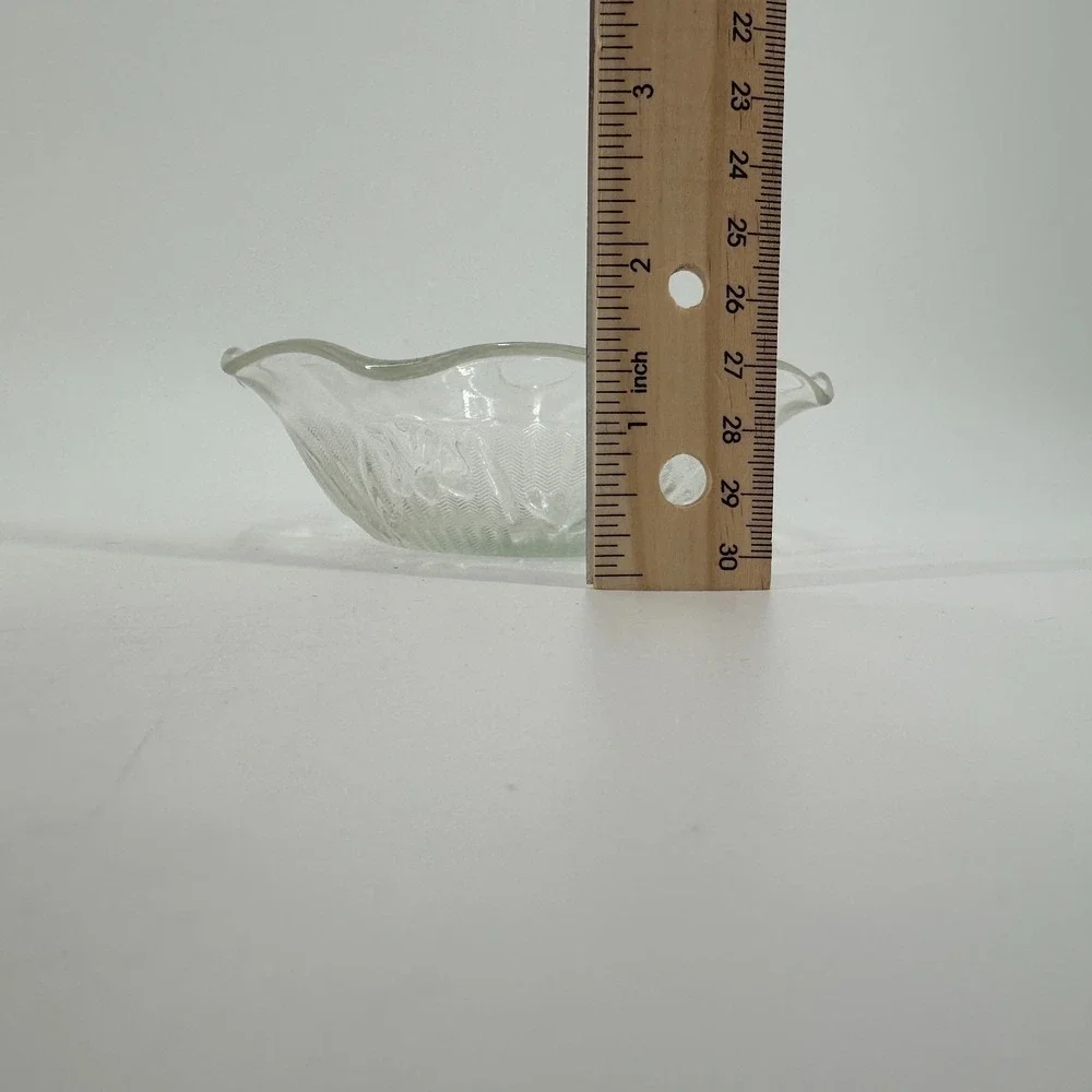 Vintage Clear Pressed Glass Ruffled Edge Fruit‎ Bowl - Mid-Century Serving Dish